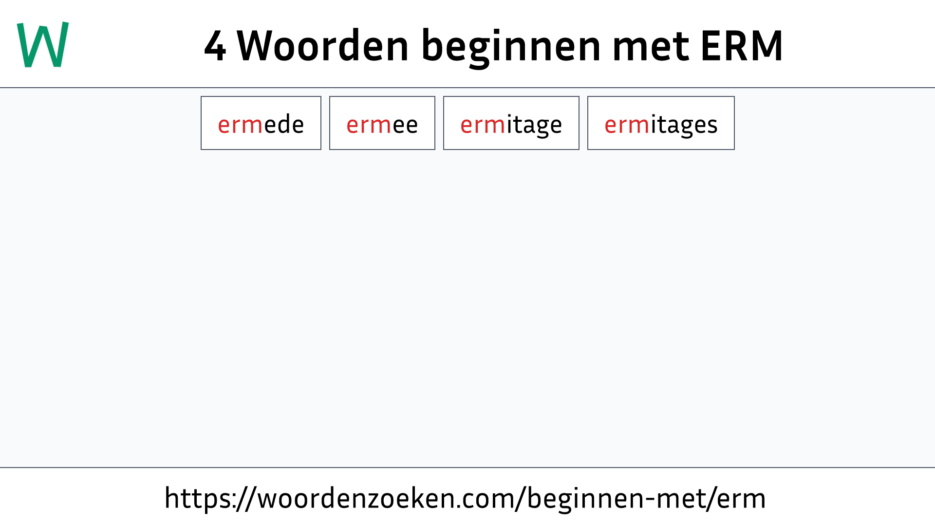 Woorden beginnen met ERM