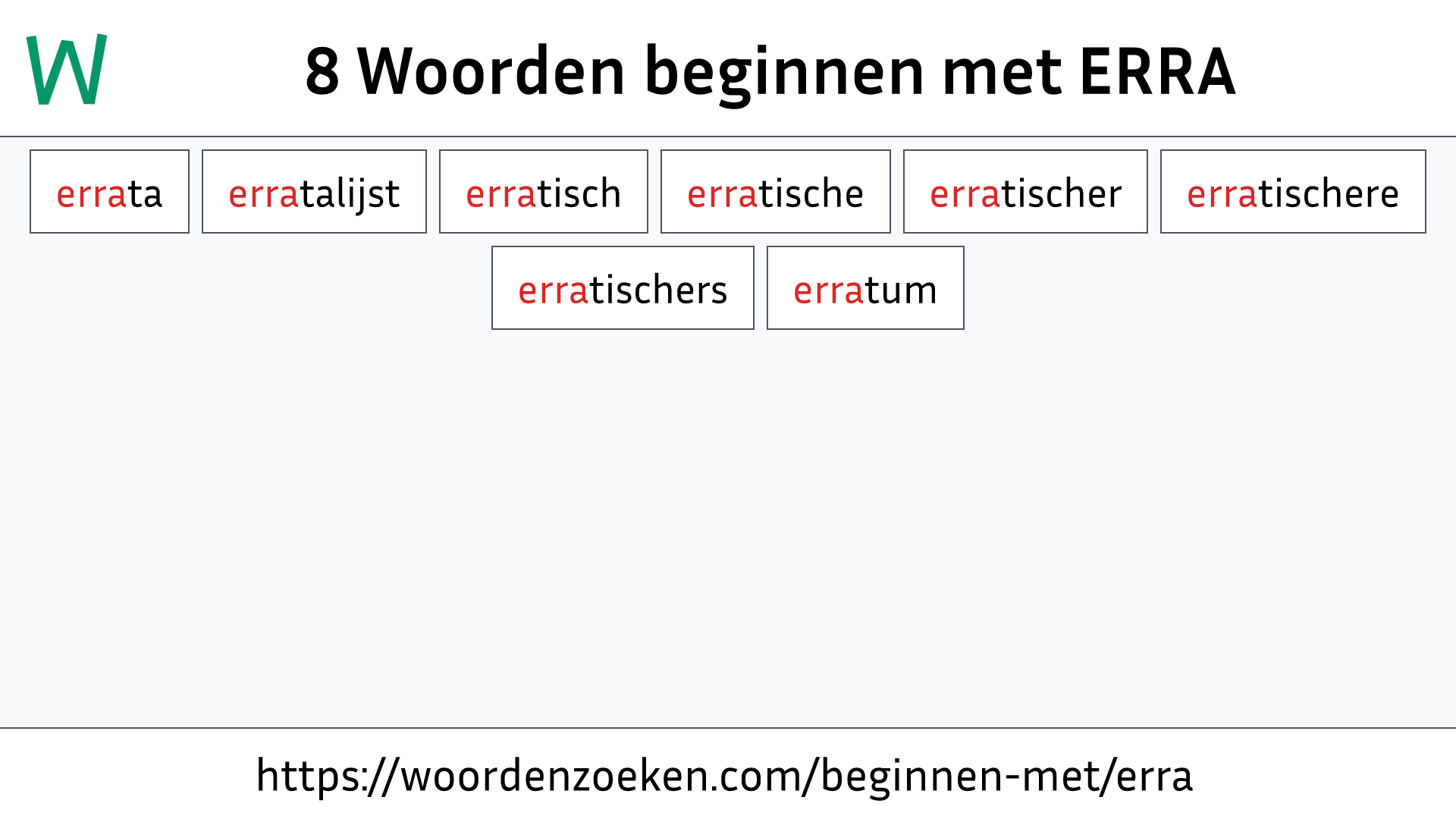 Woorden beginnen met ERRA