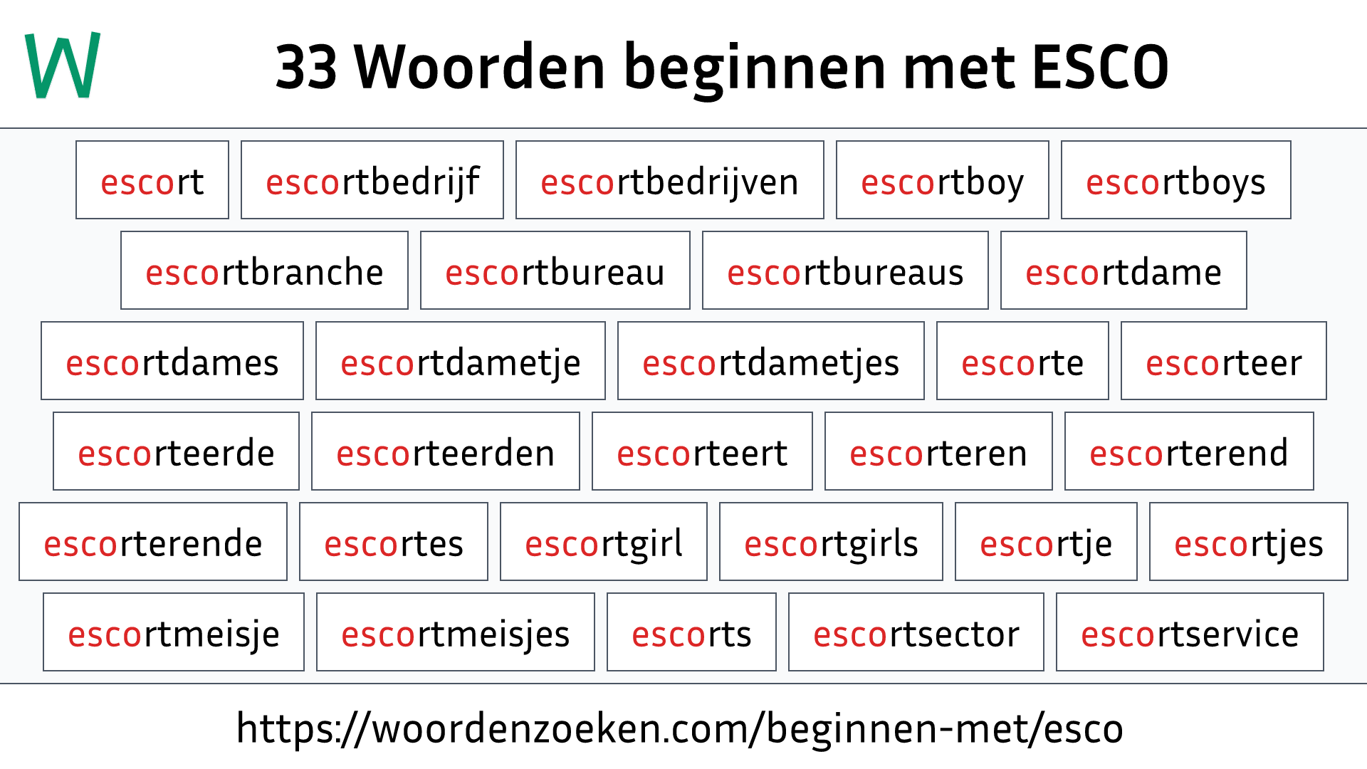 Woorden beginnen met ESCO