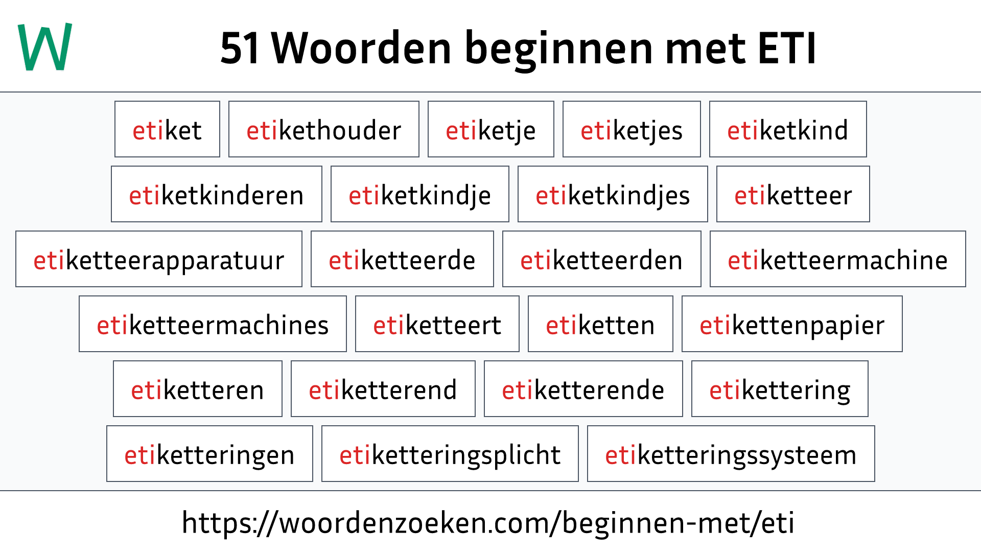 Woorden beginnen met ETI