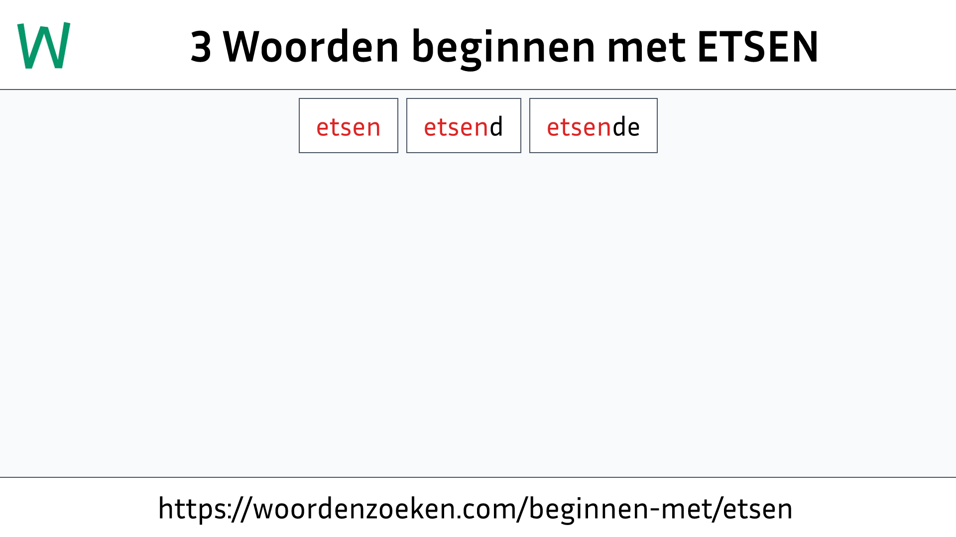 Woorden beginnen met ETSEN