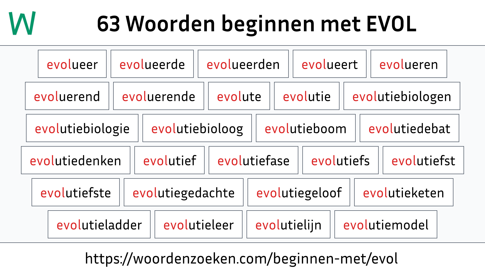 Woorden beginnen met EVOL