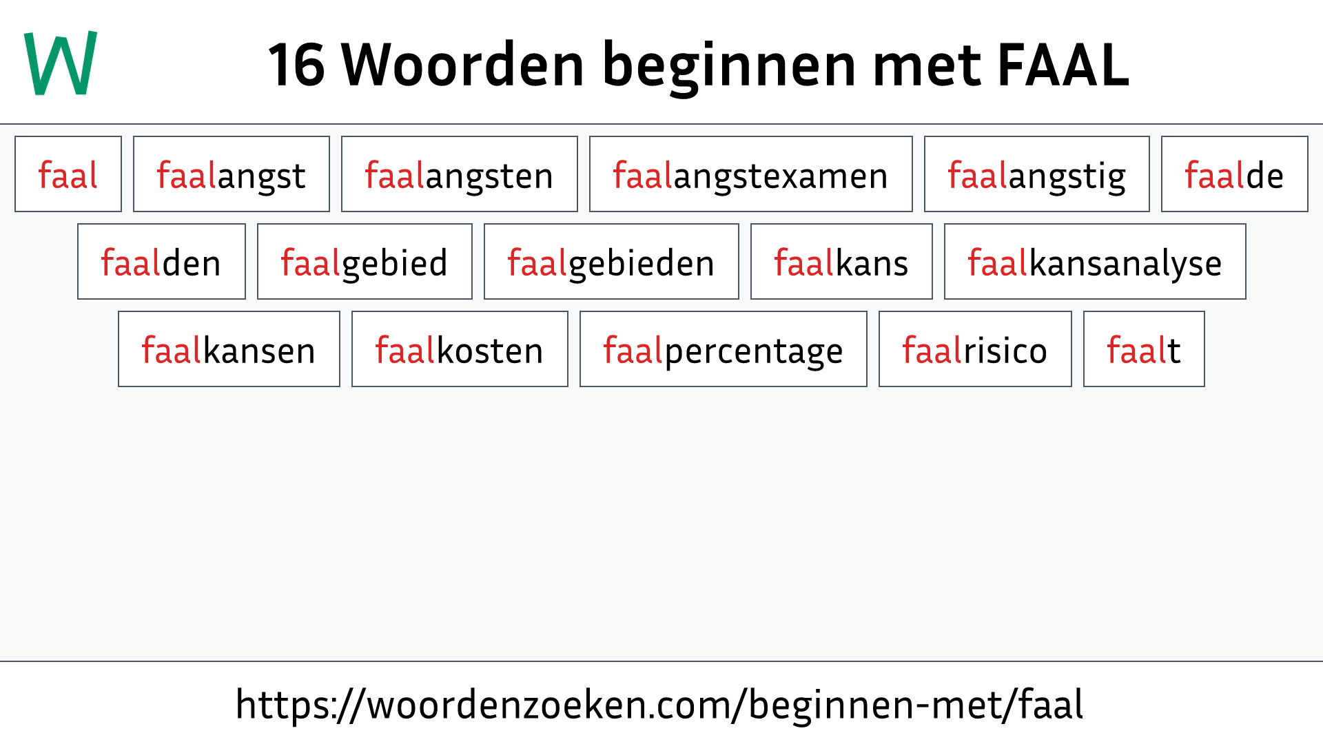 Woorden beginnen met FAAL