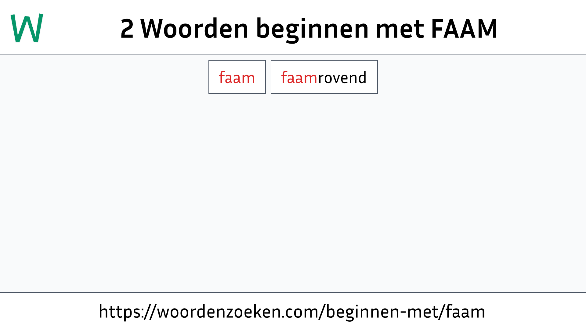 Woorden beginnen met FAAM