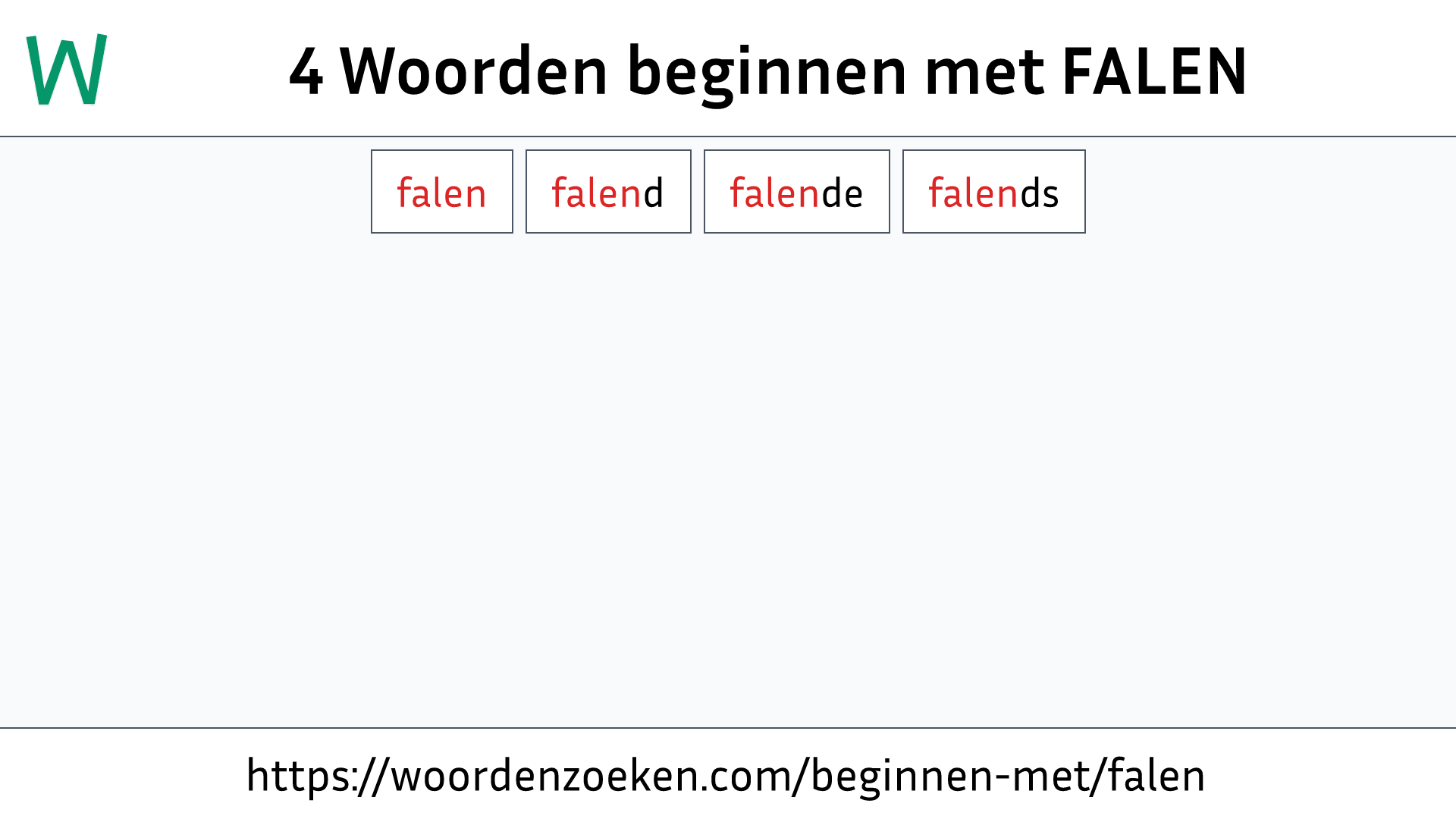 Woorden beginnen met FALEN