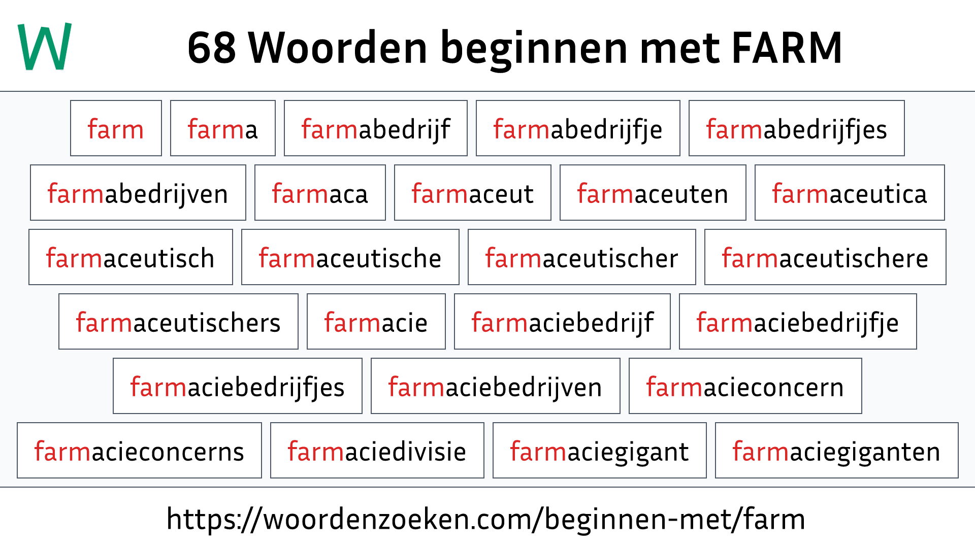 Woorden beginnen met FARM