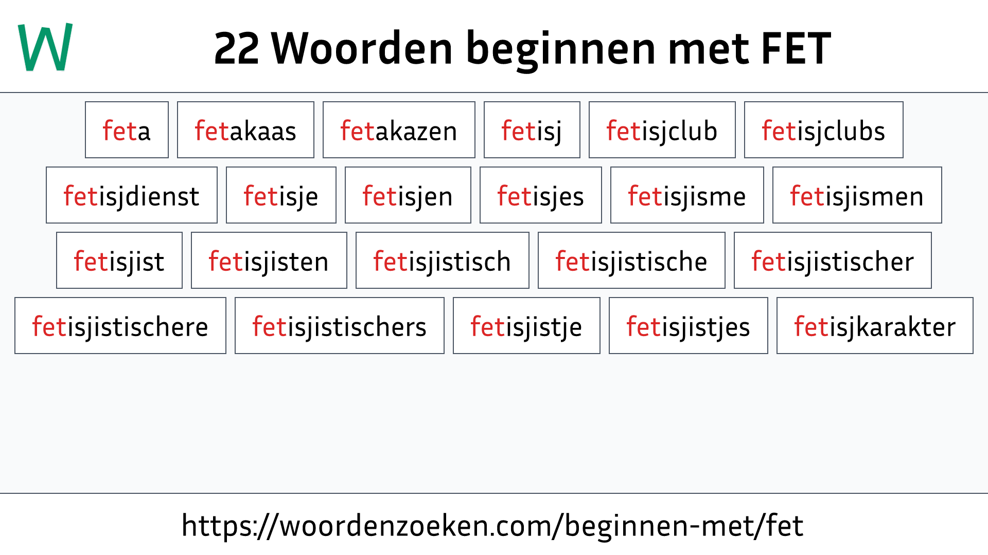 Woorden beginnen met FET