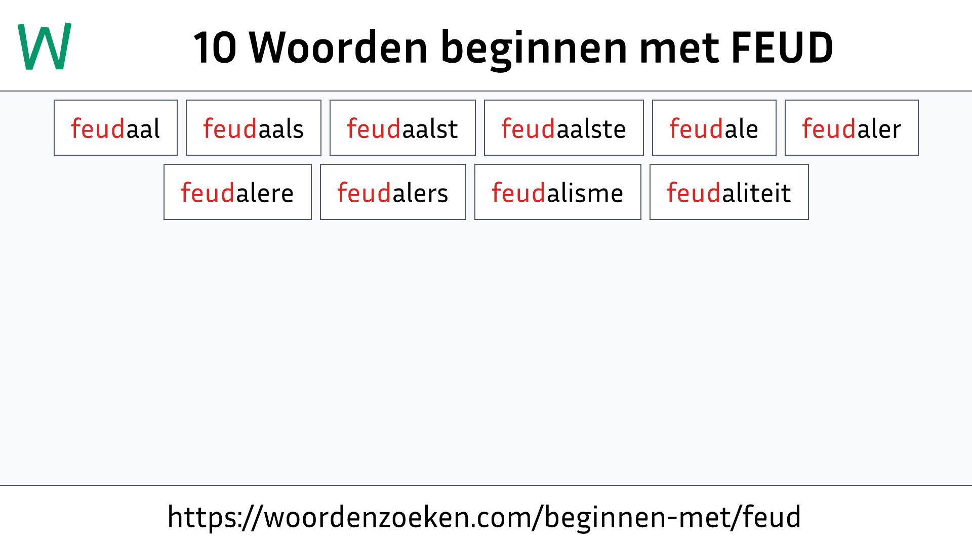 Woorden beginnen met FEUD