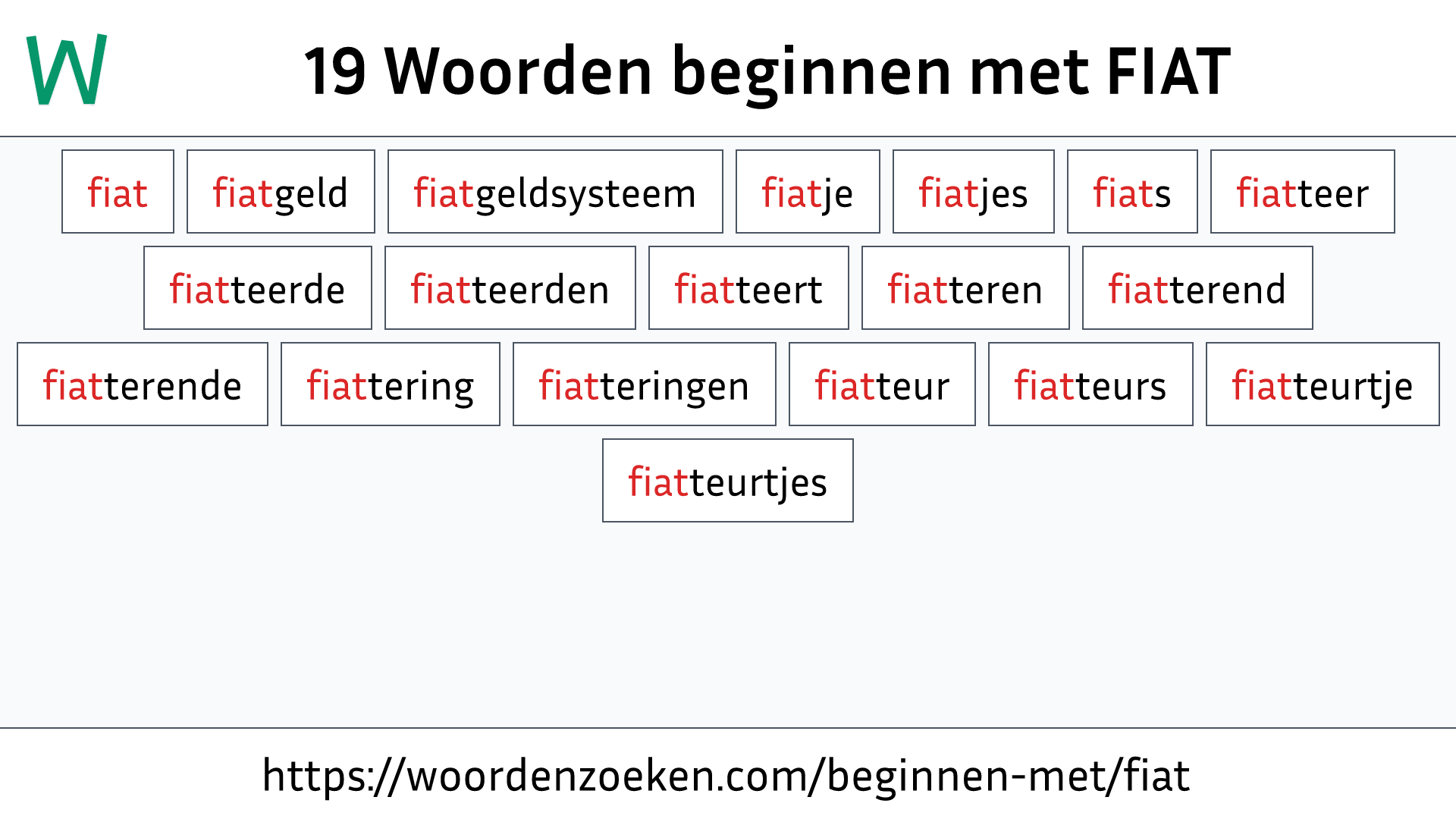 Woorden beginnen met FIAT