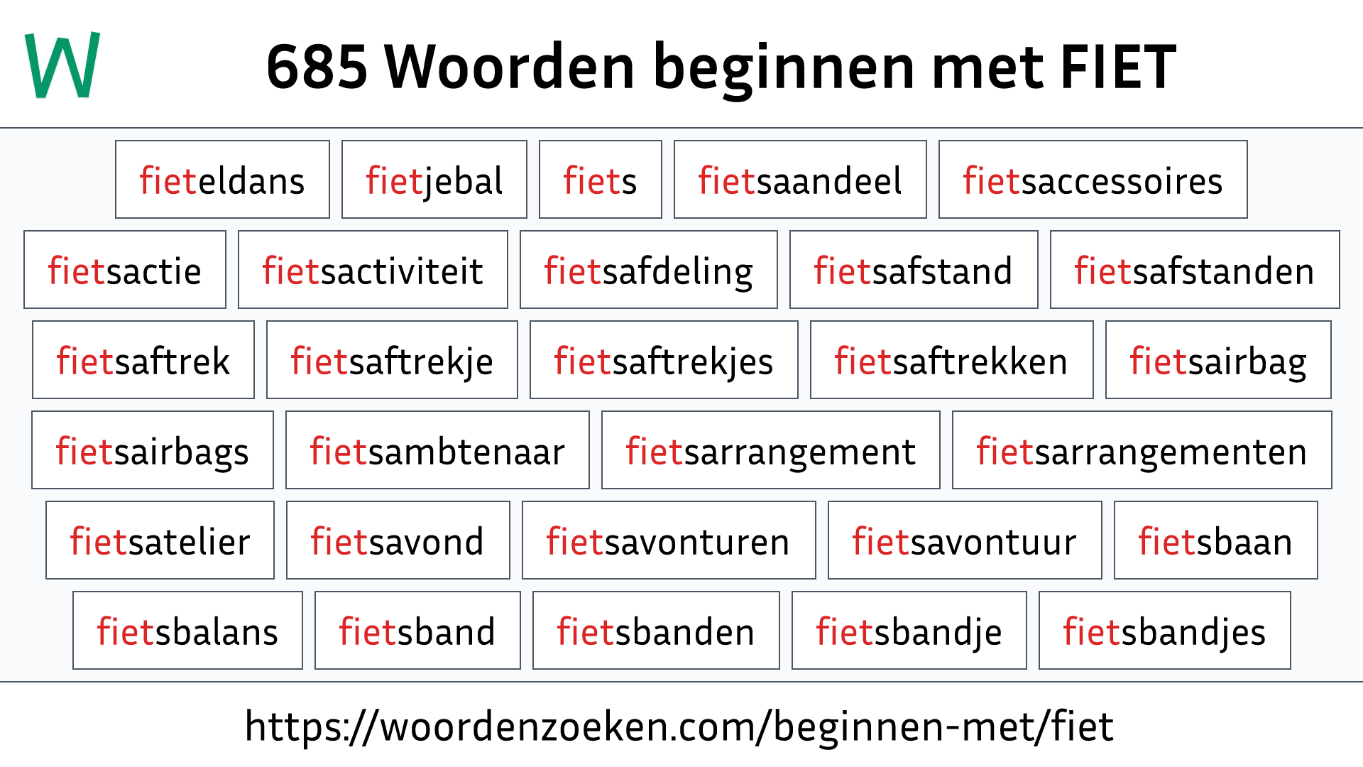 Woorden beginnen met FIET