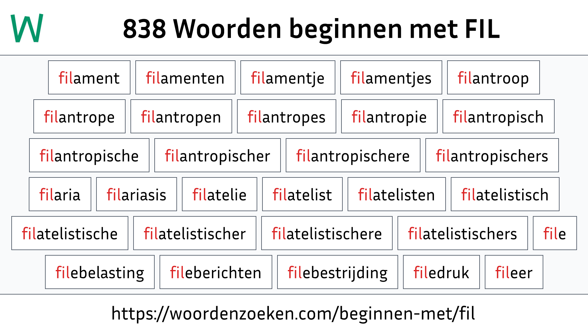 Woorden beginnen met FIL