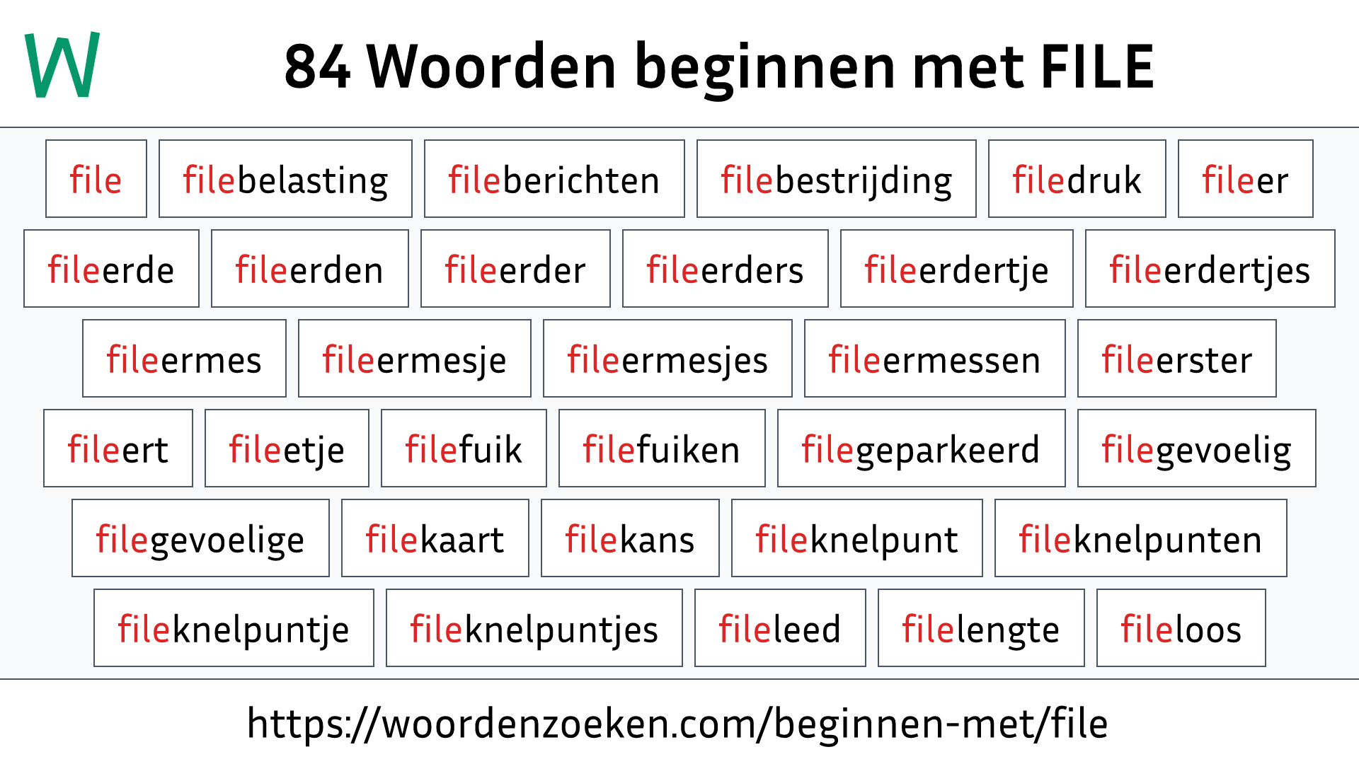 Woorden beginnen met FILE