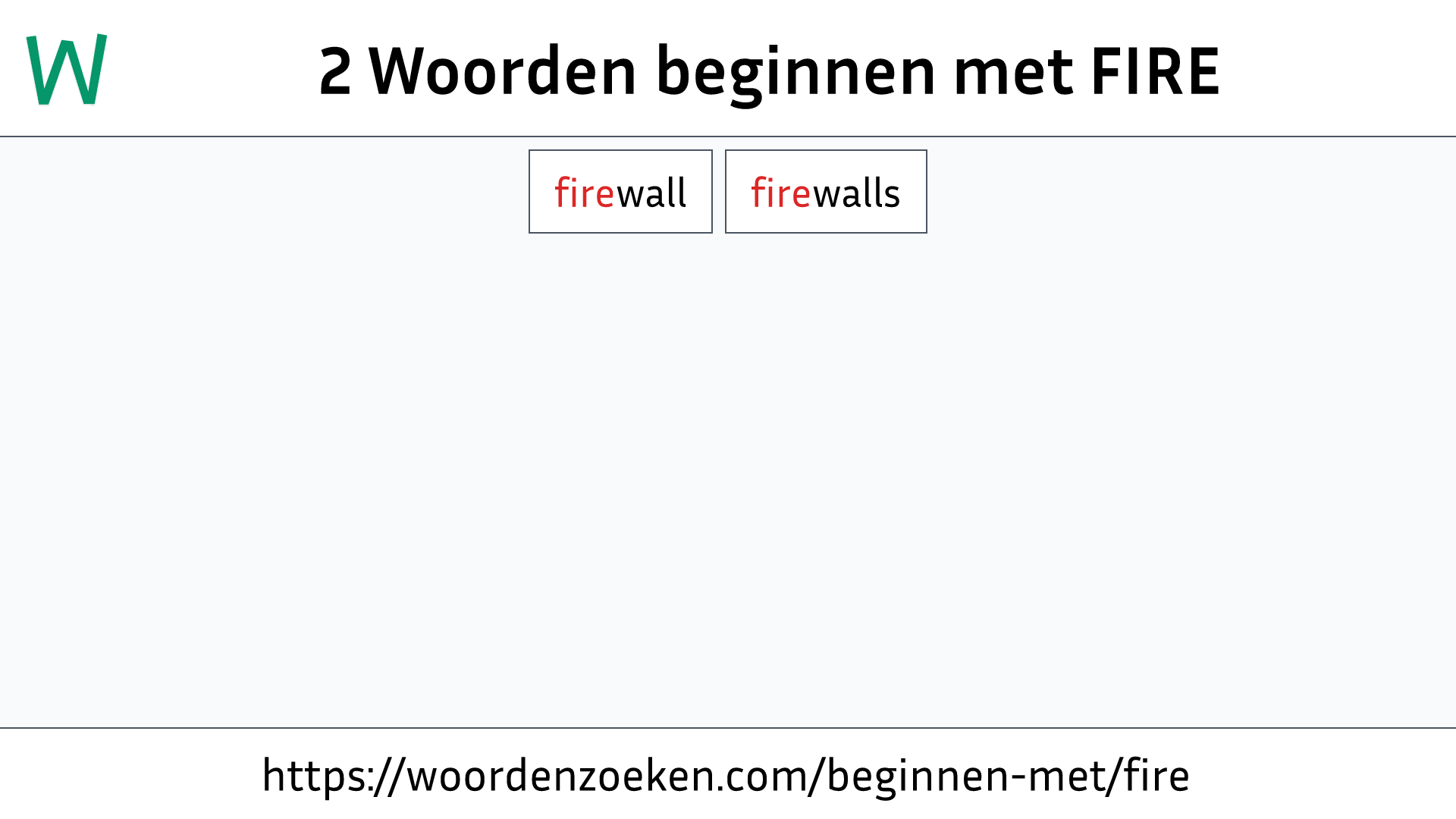 Woorden beginnen met FIRE