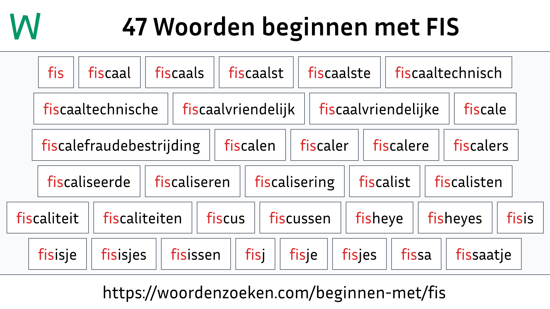 Woorden beginnen met FIS