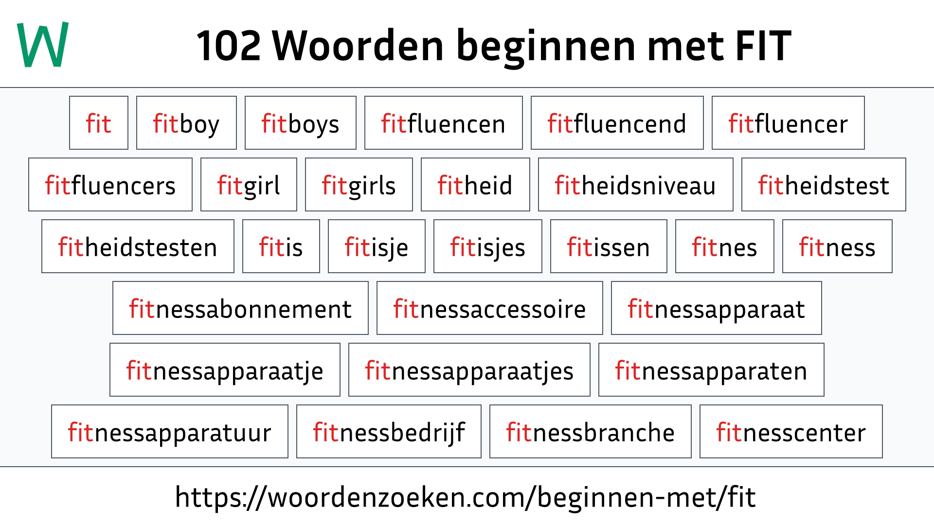 Woorden beginnen met FIT