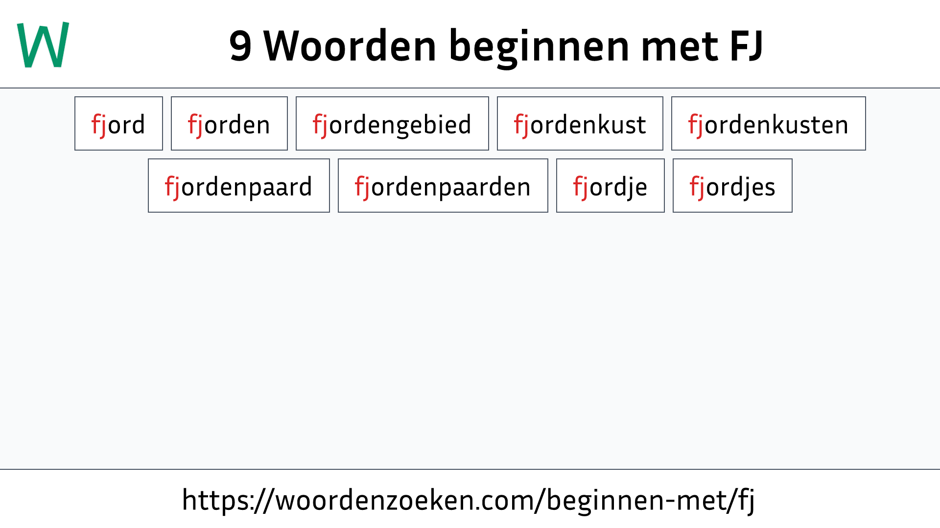 Woorden beginnen met FJ