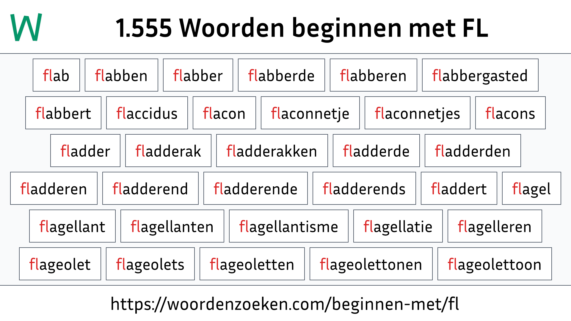 Woorden beginnen met FL