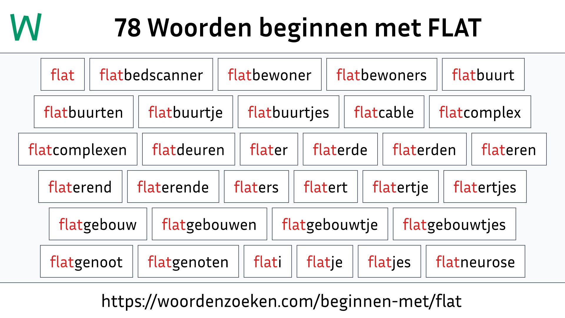 Woorden beginnen met FLAT