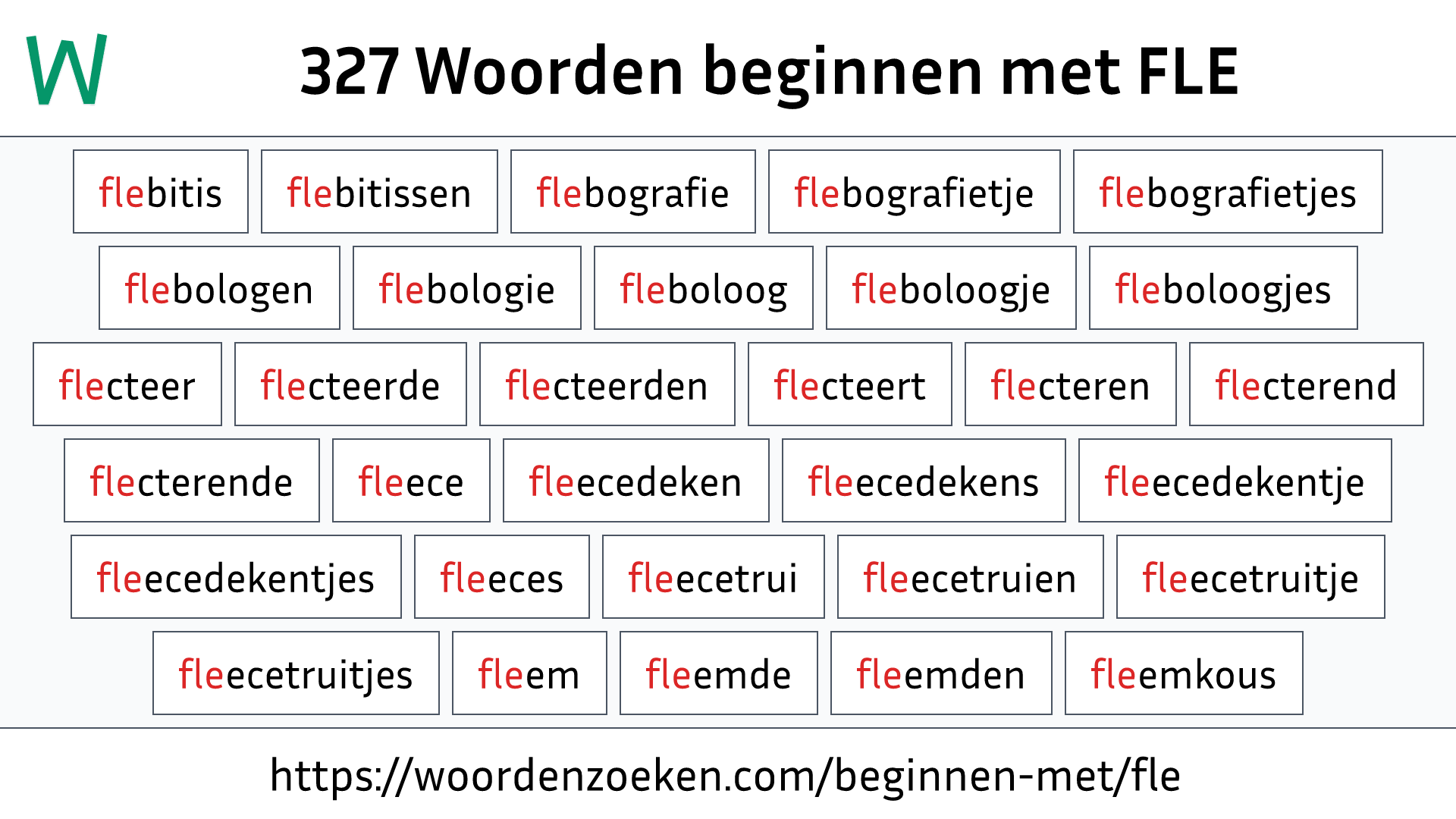 Woorden beginnen met FLE