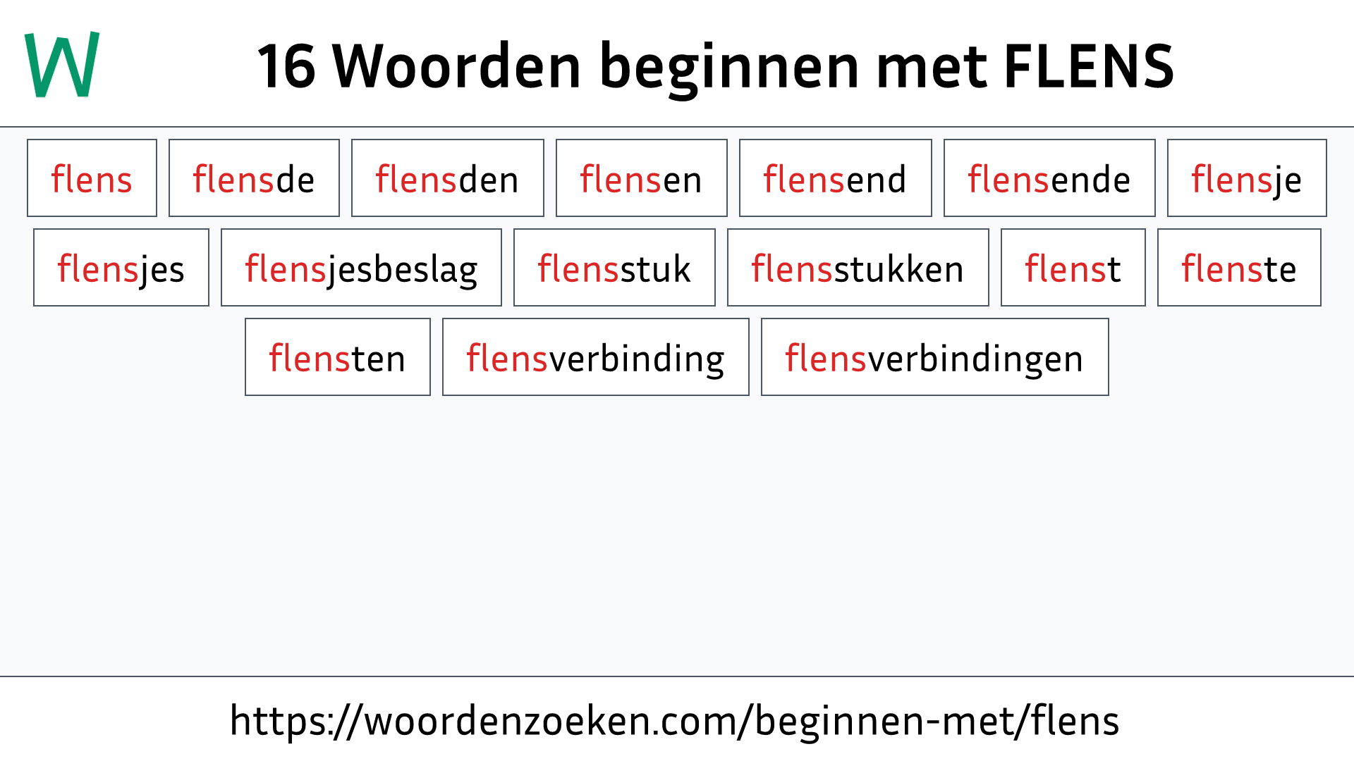 Woorden beginnen met FLENS