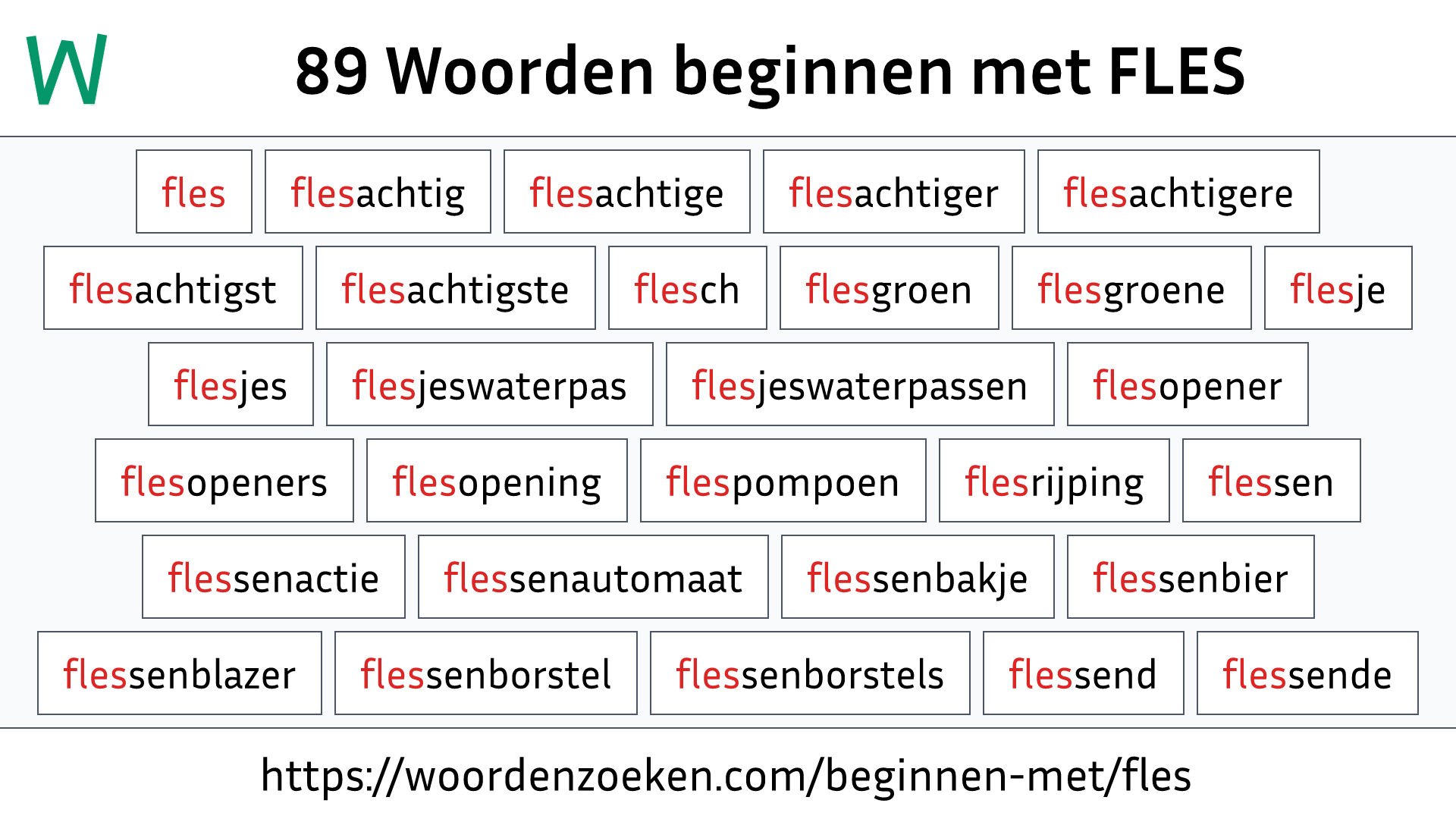 Woorden beginnen met FLES