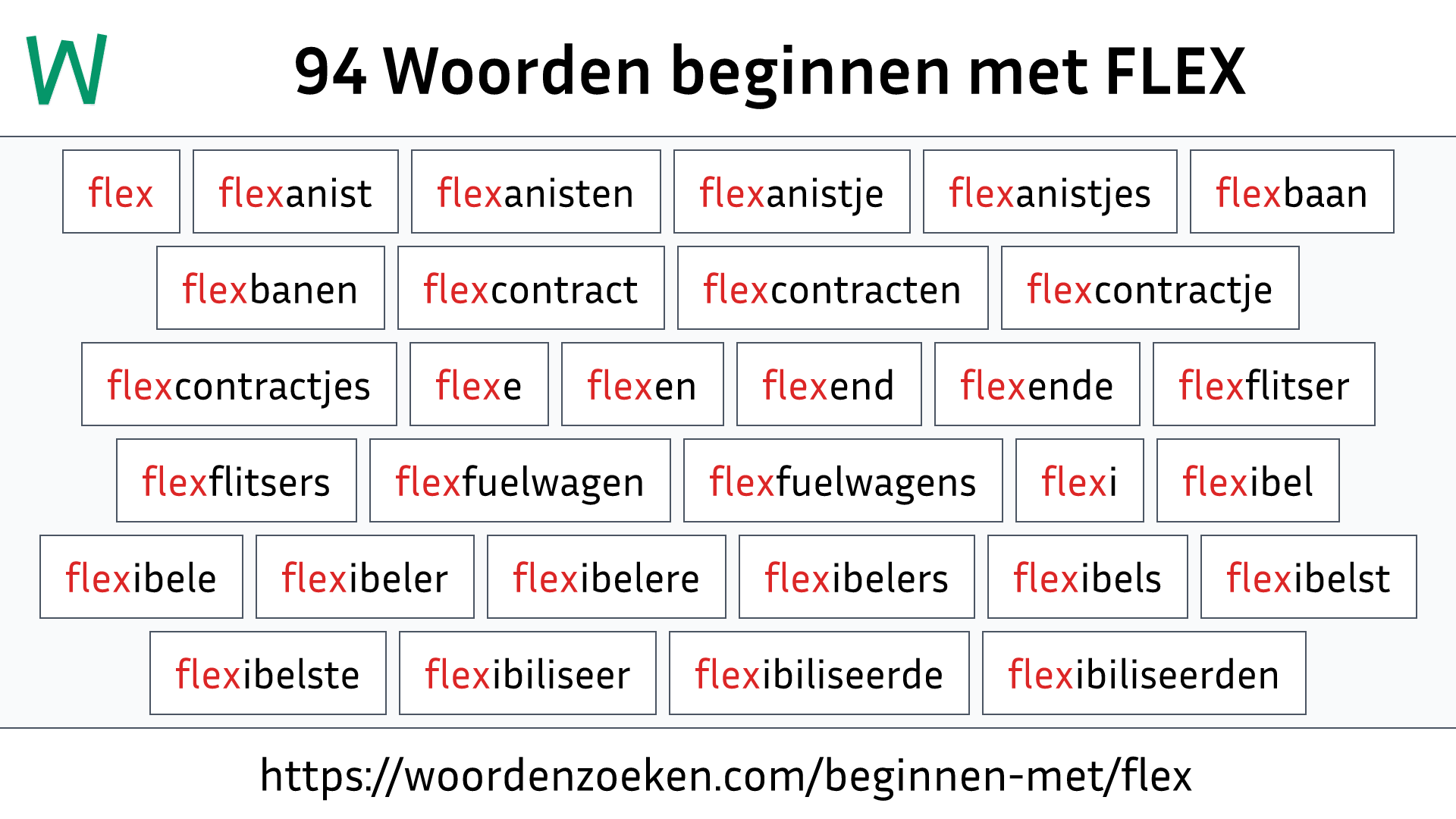 Woorden beginnen met FLEX