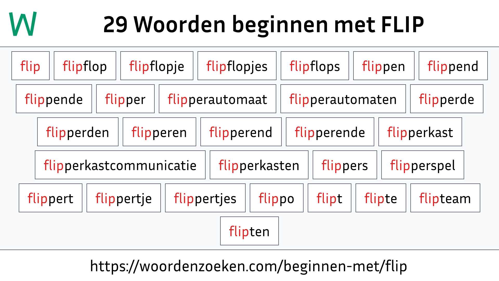 Woorden beginnen met FLIP