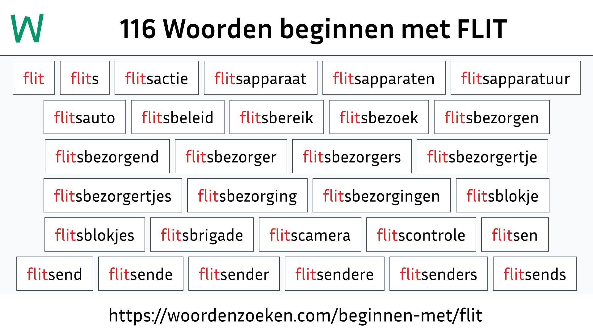 Woorden beginnen met FLIT