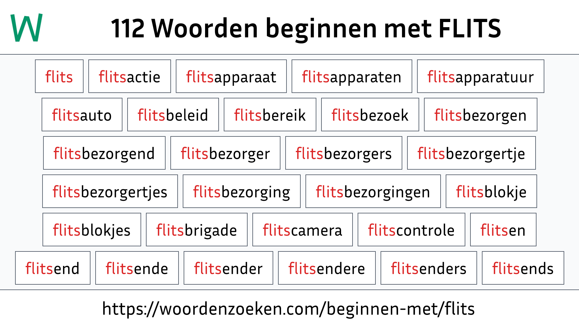 Woorden beginnen met FLITS