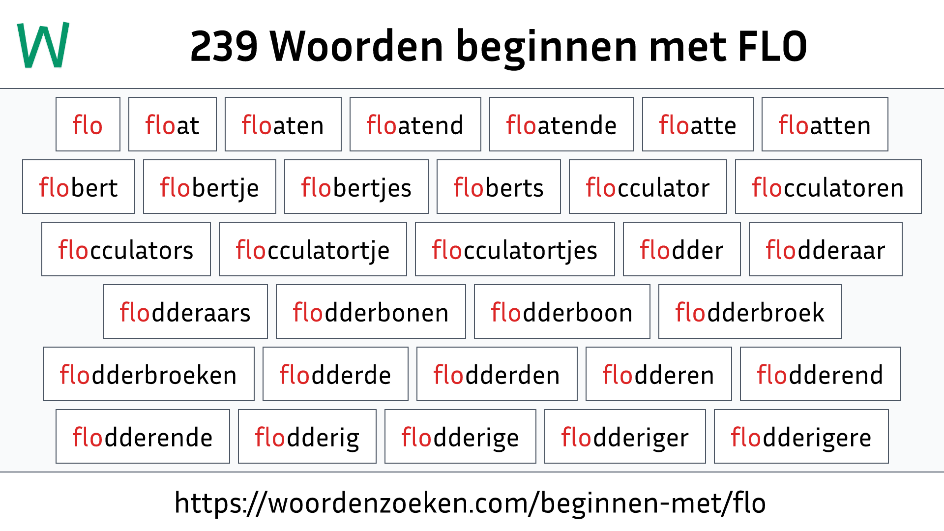 Woorden beginnen met FLO