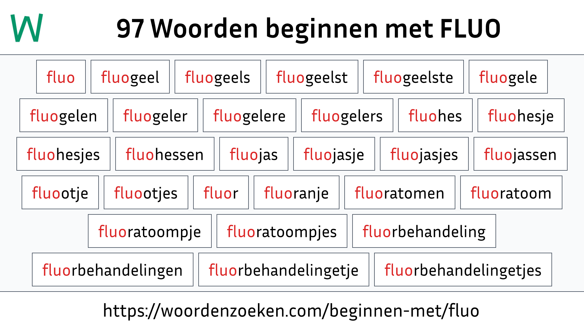 Woorden beginnen met FLUO