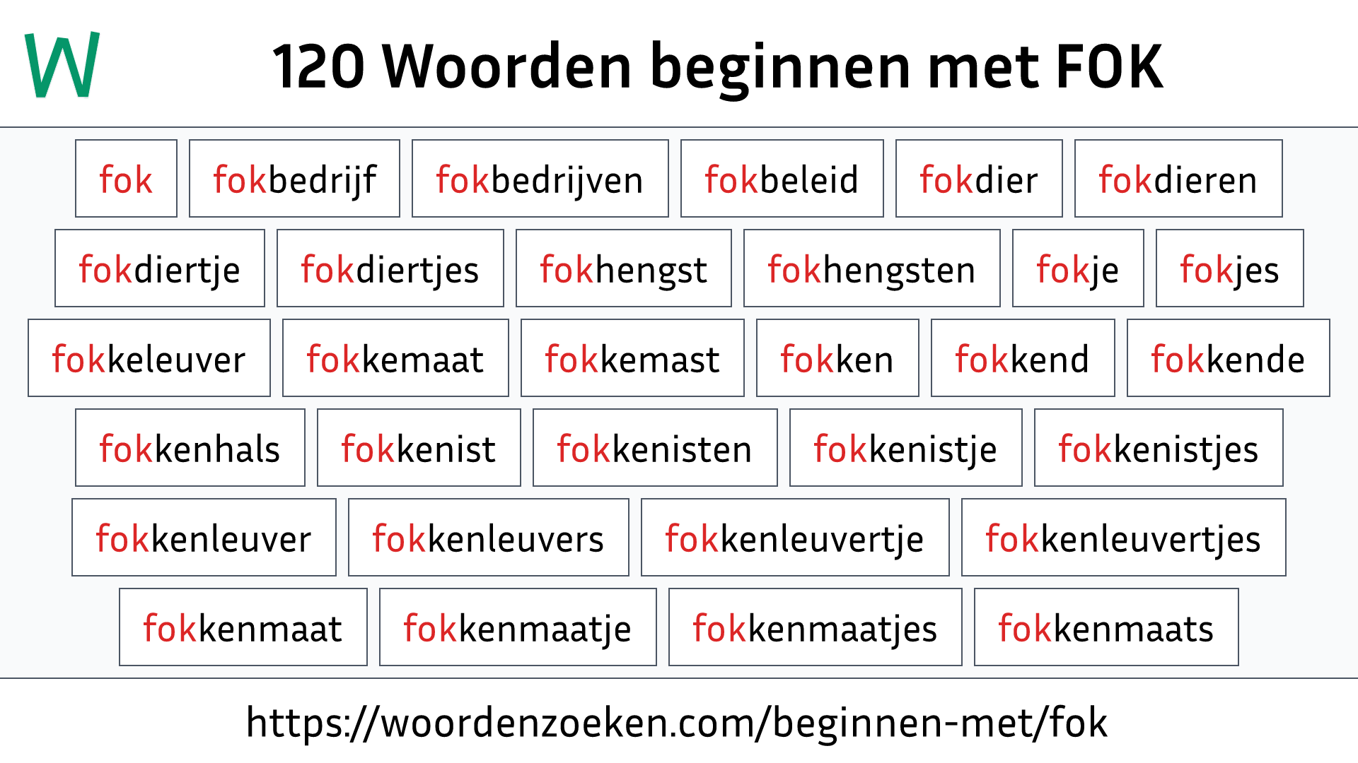 Woorden beginnen met FOK