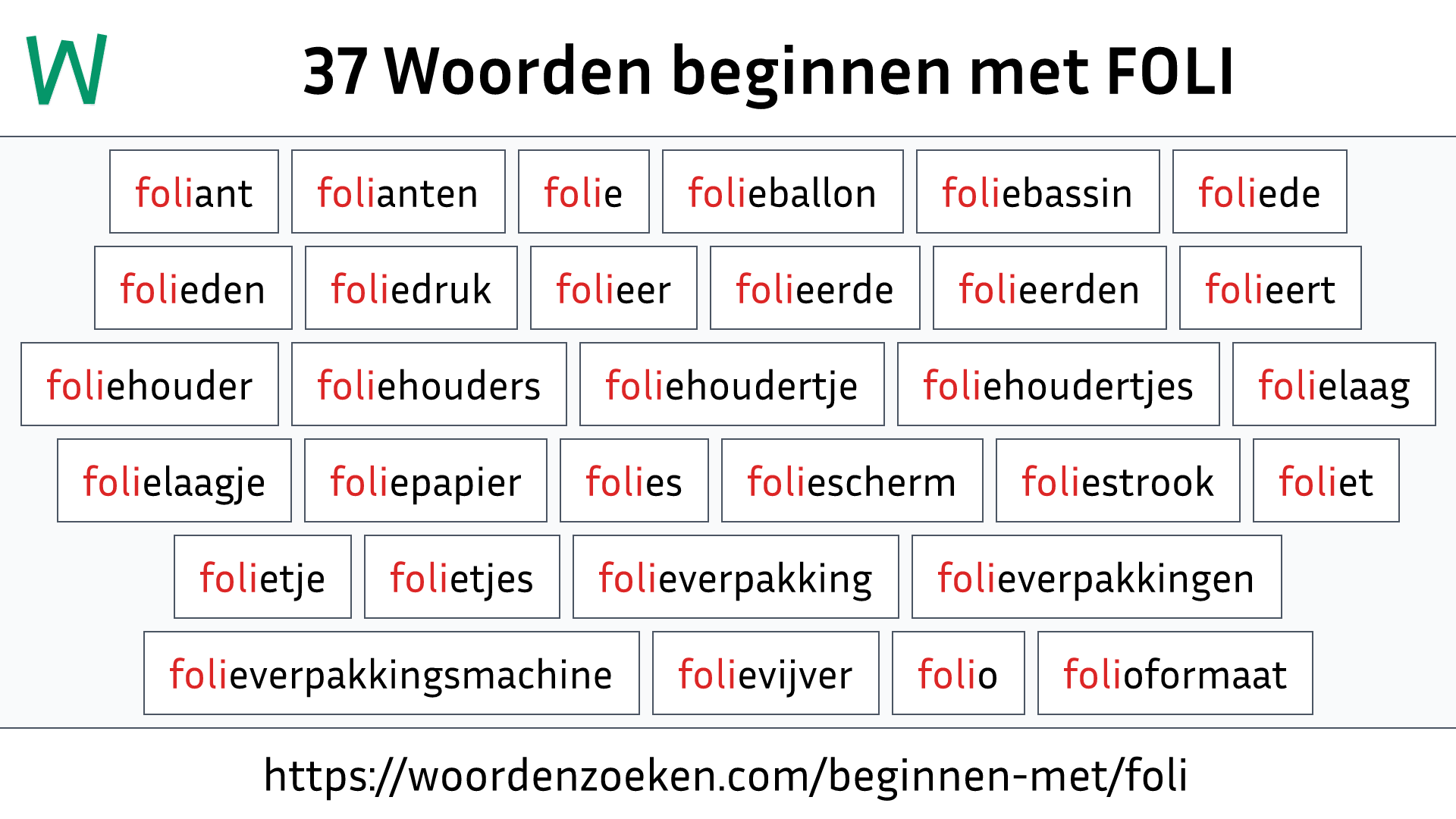 Woorden beginnen met FOLI