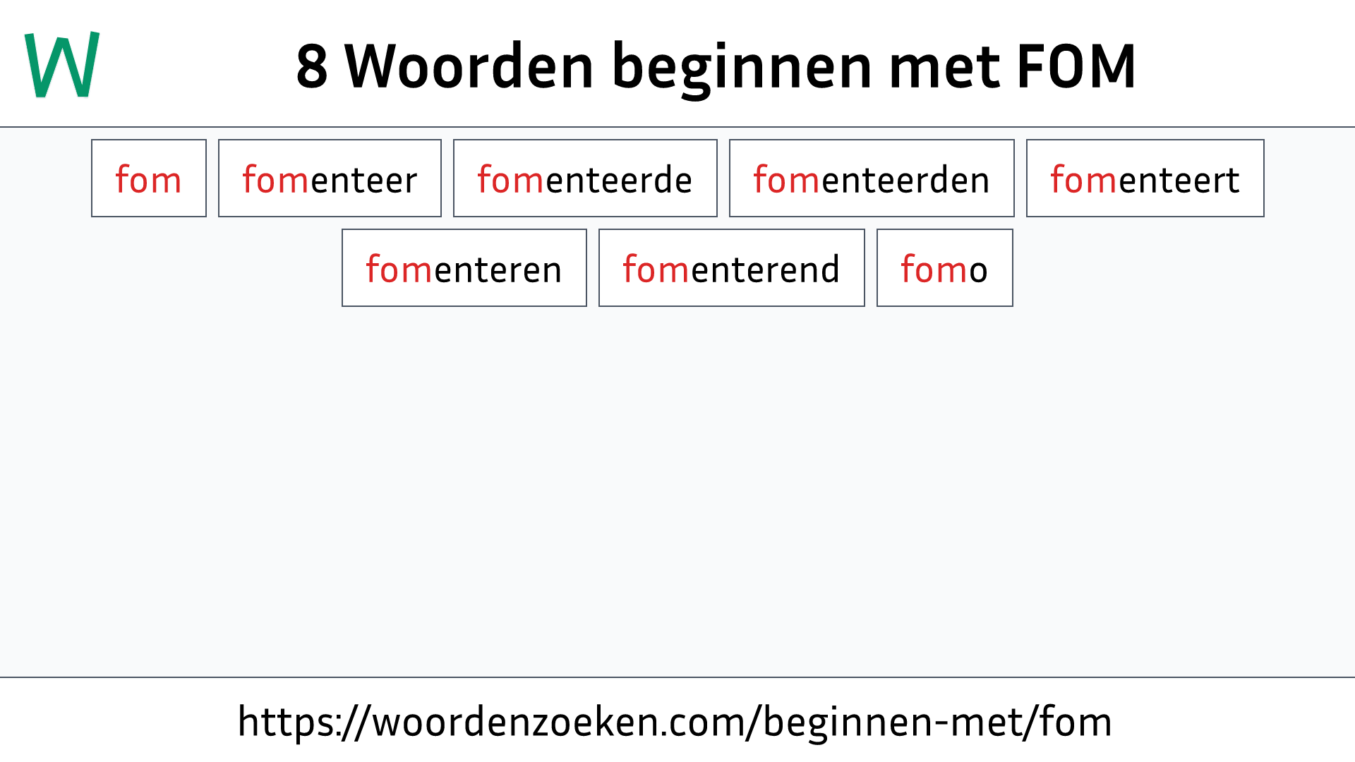 Woorden beginnen met FOM