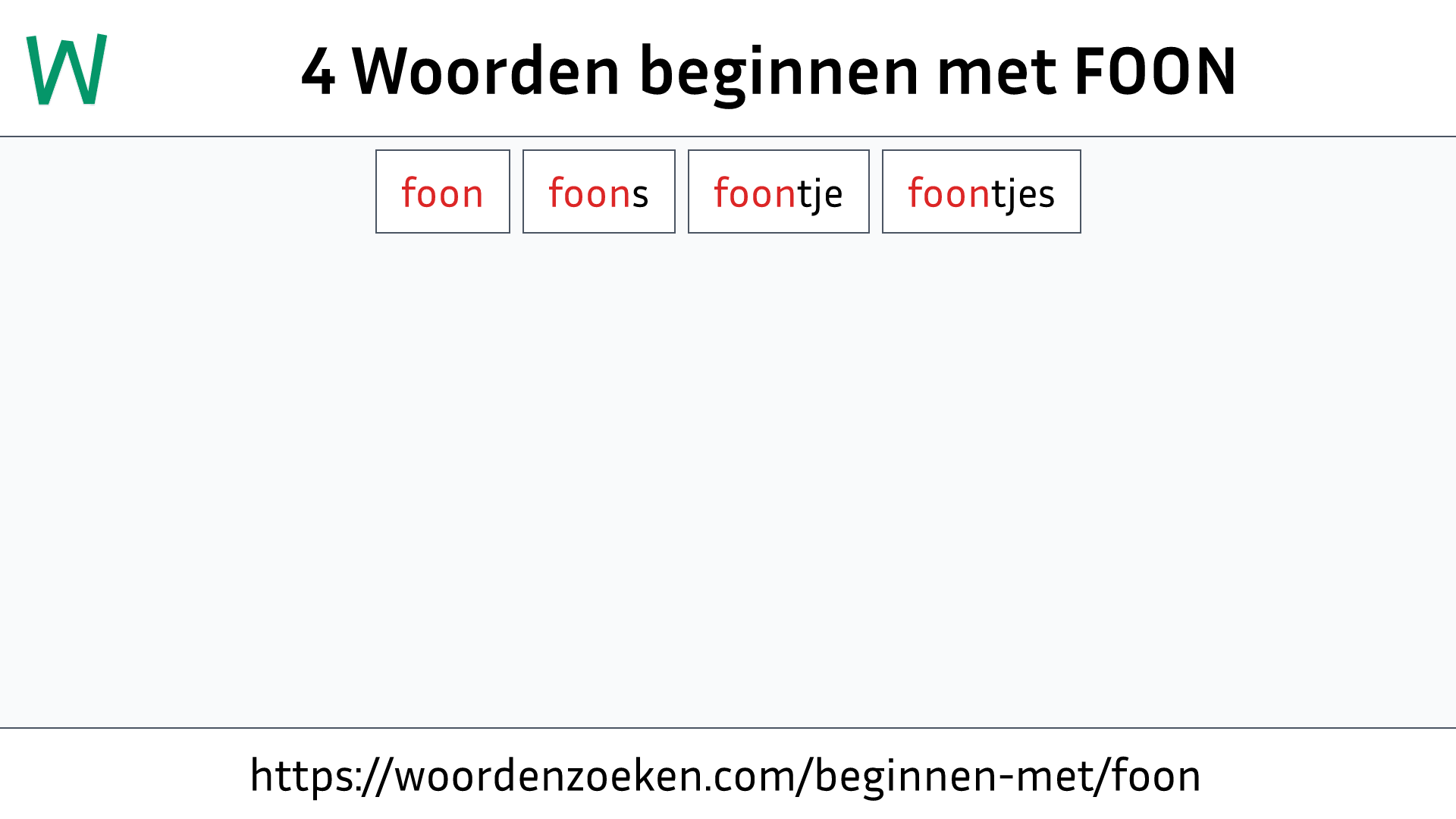 Woorden beginnen met FOON