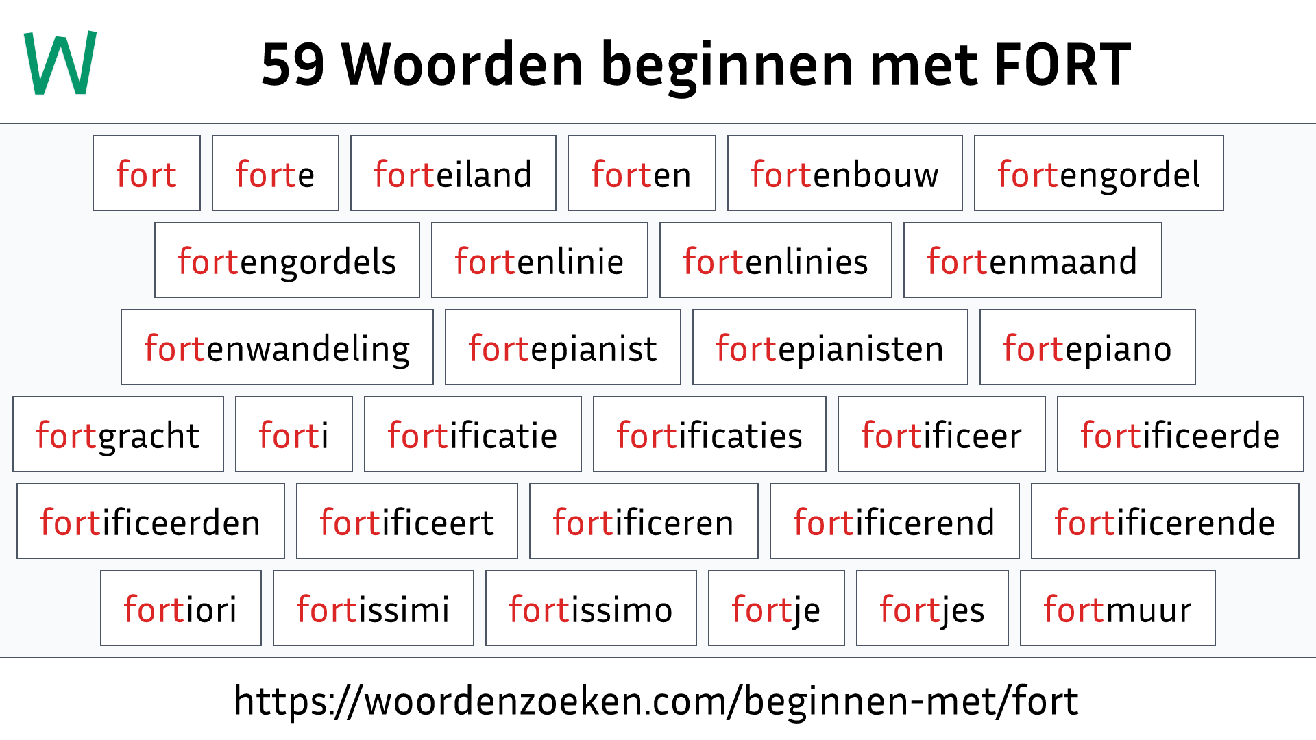 Woorden beginnen met FORT