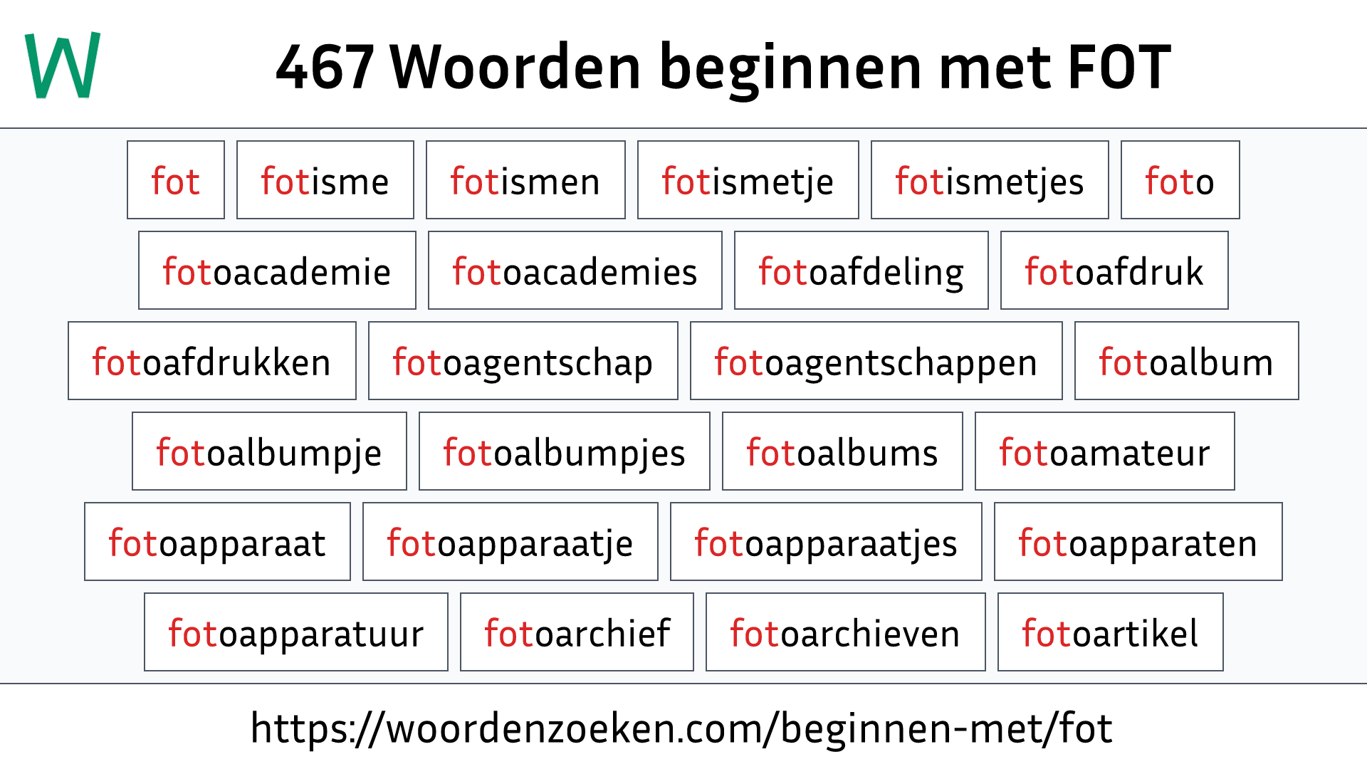 Woorden beginnen met FOT