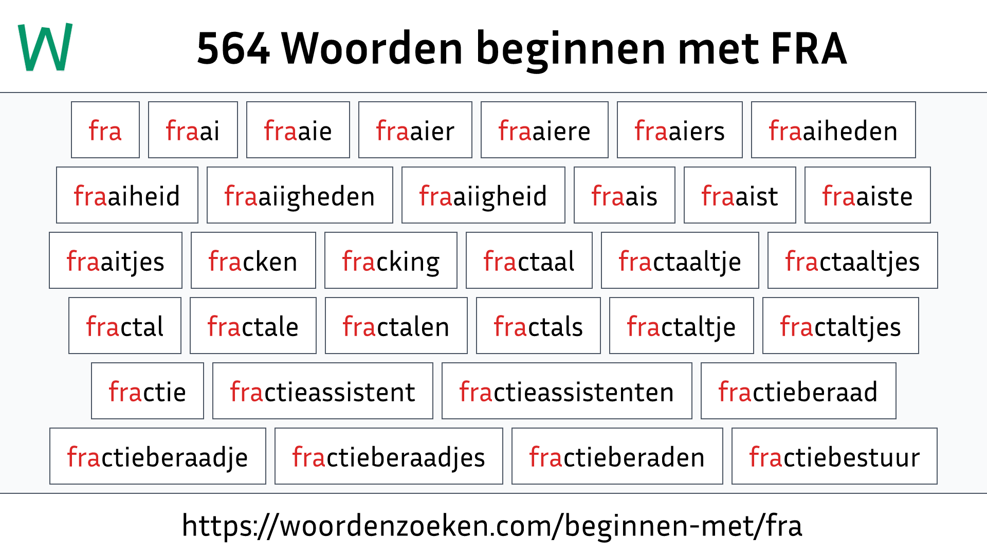 Woorden beginnen met FRA