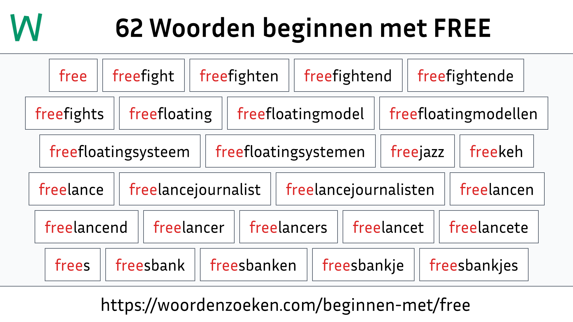 Woorden beginnen met FREE