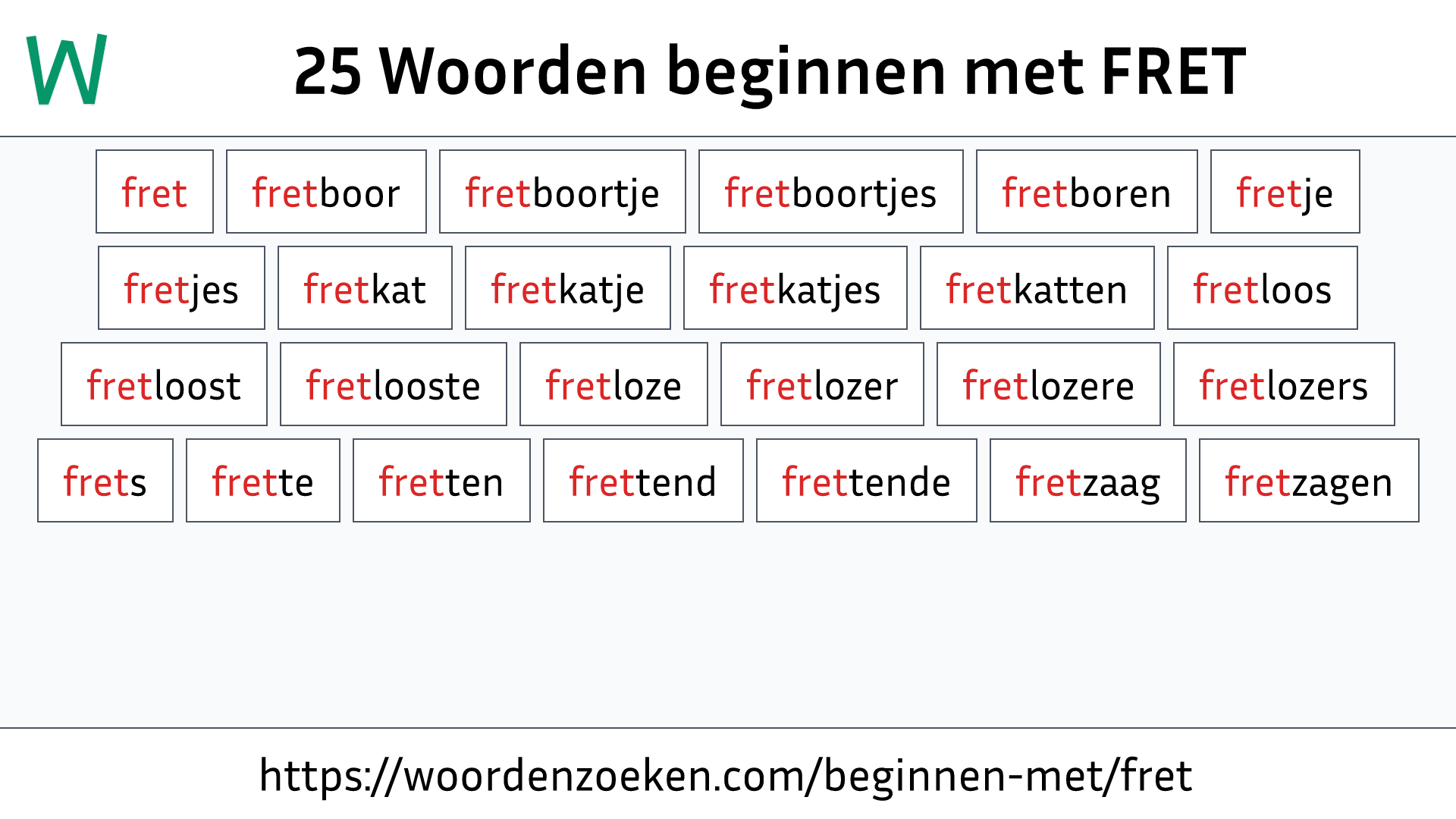 Woorden beginnen met FRET