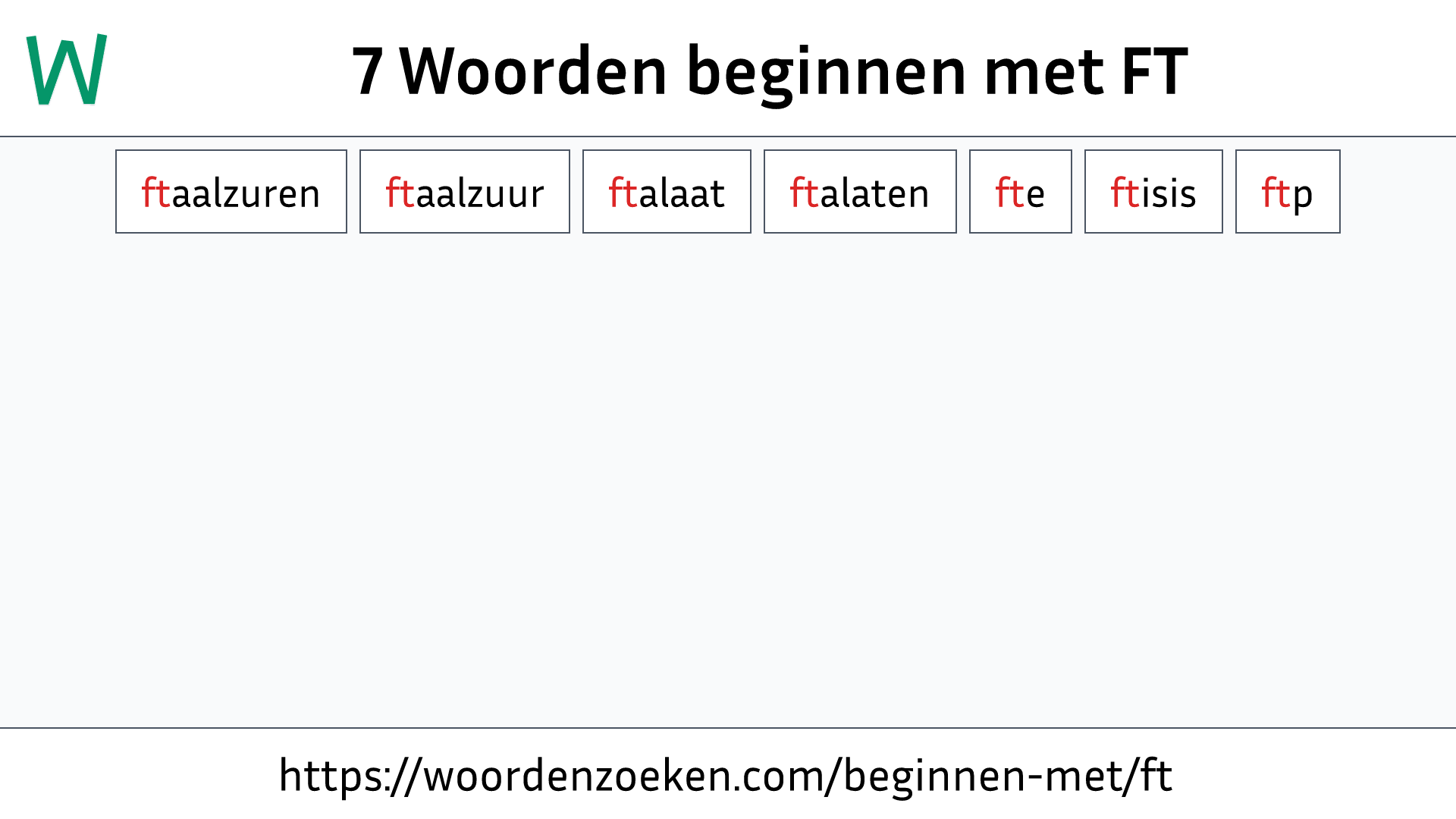 Woorden beginnen met FT