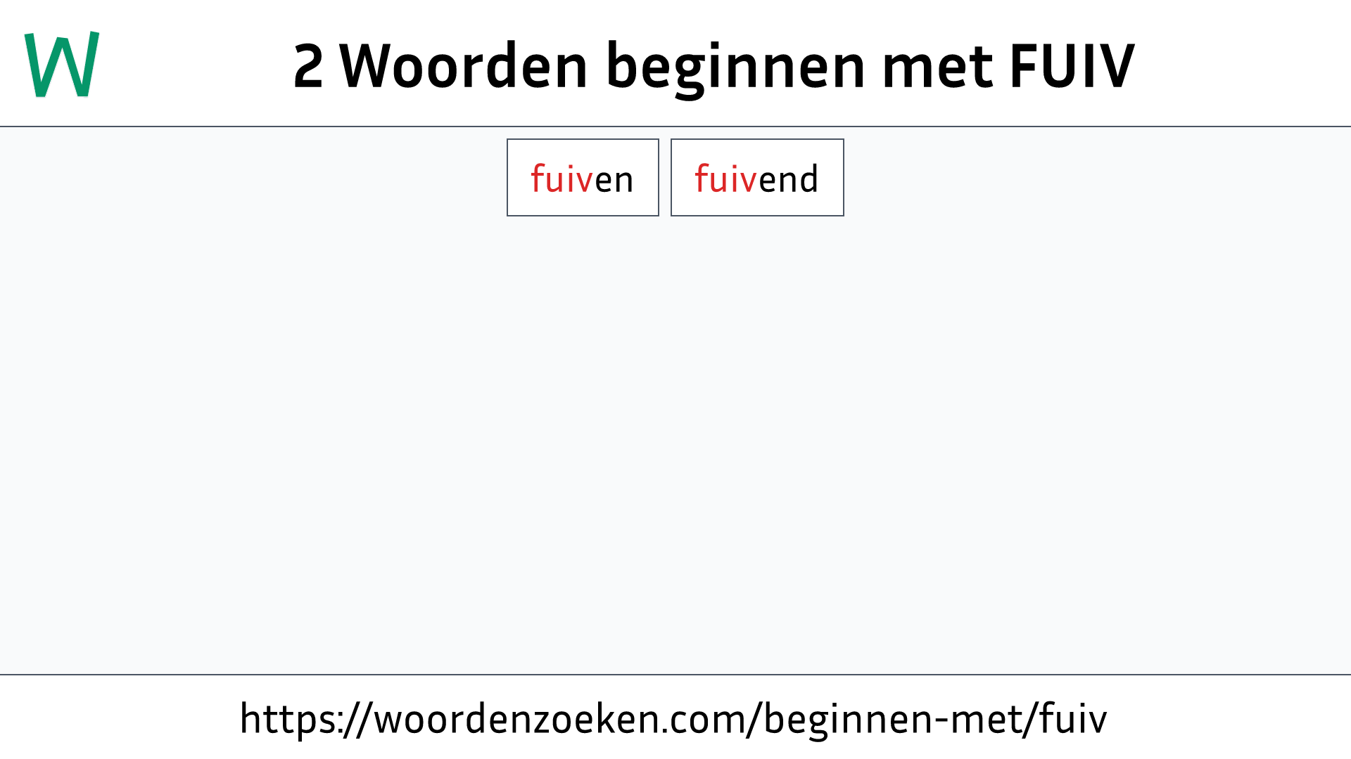 Woorden beginnen met FUIV