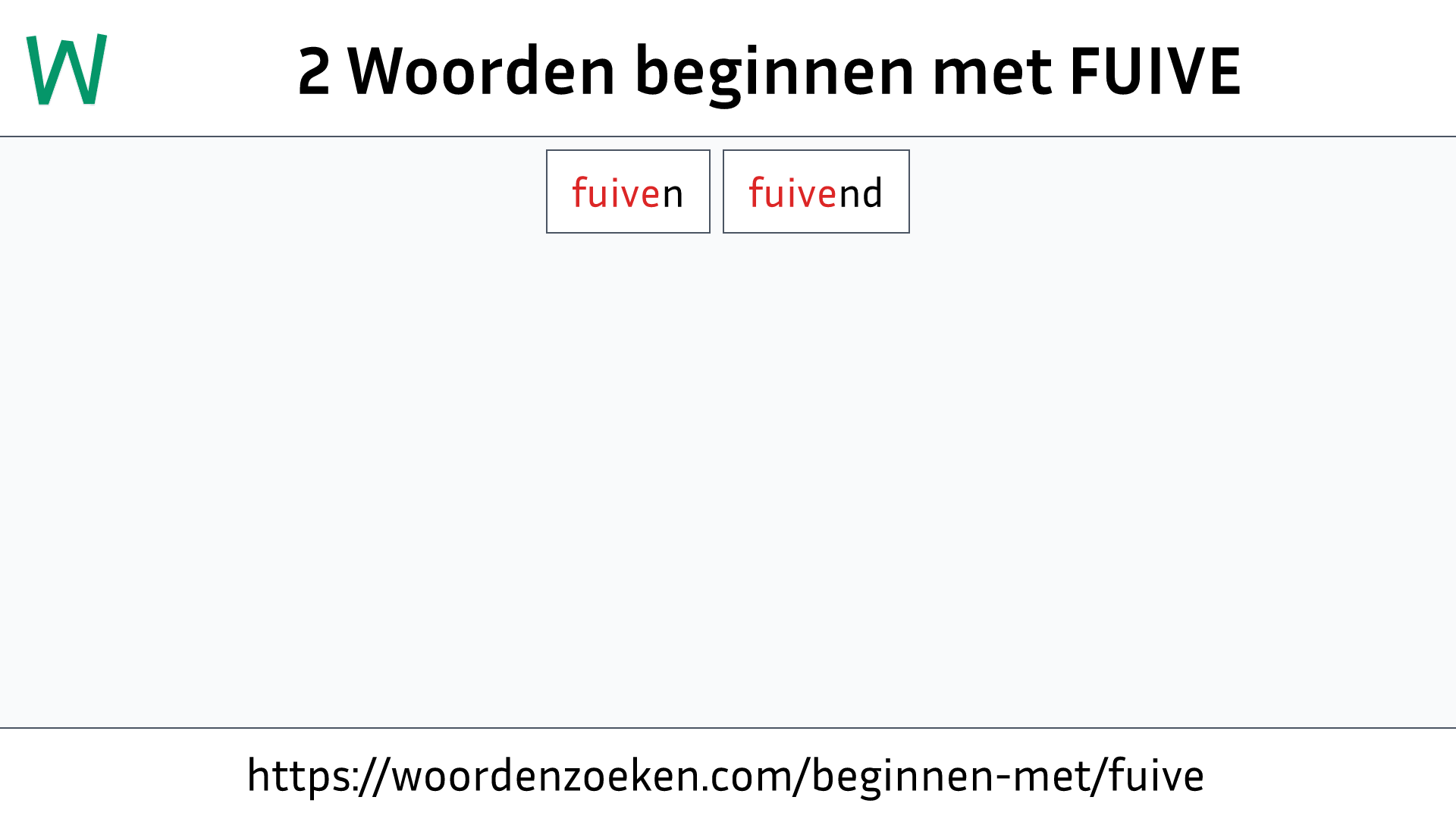 Woorden beginnen met FUIVE