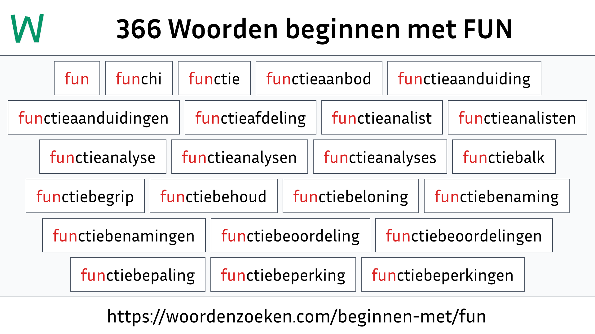 Woorden beginnen met FUN