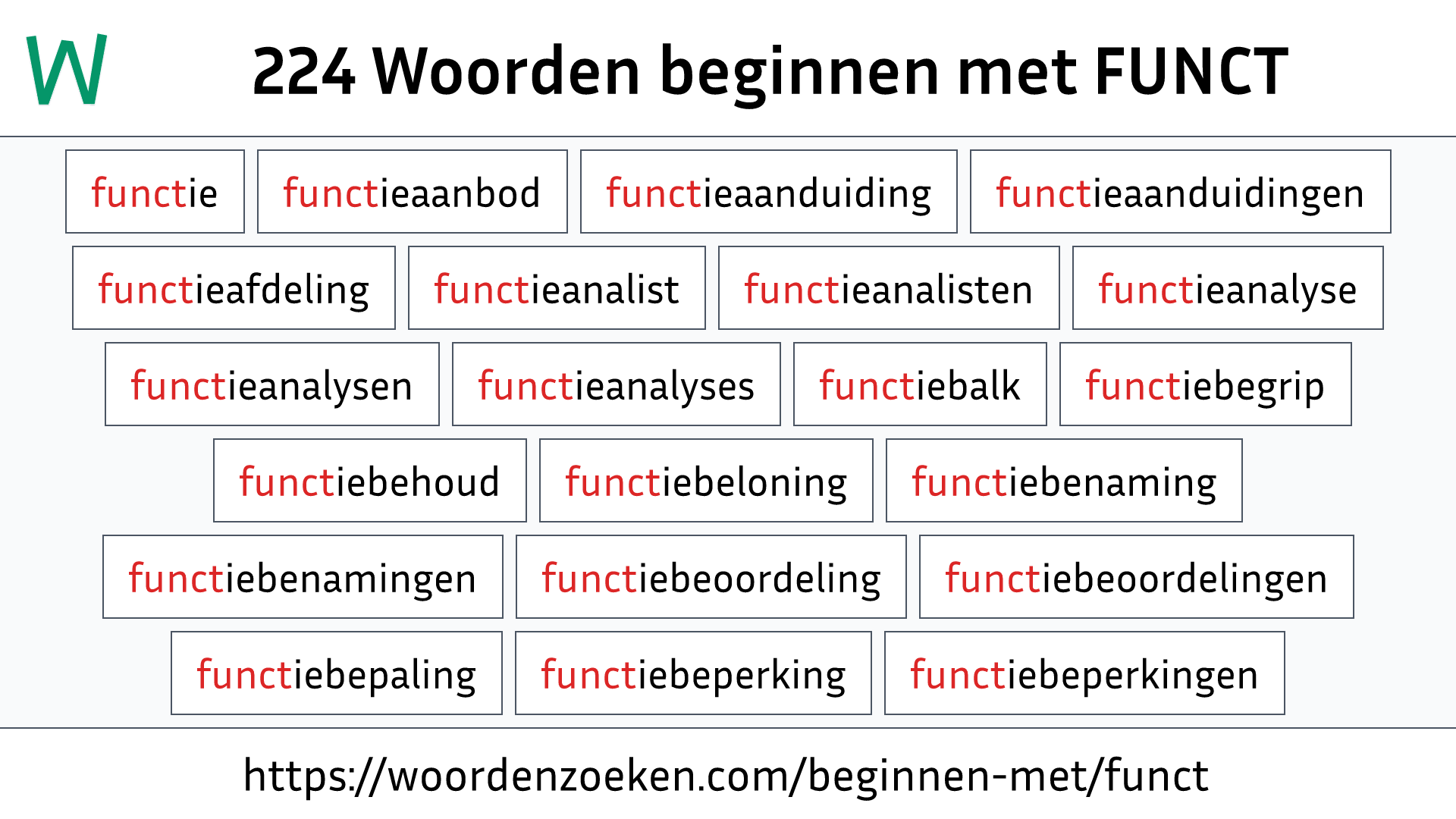 Woorden beginnen met FUNCT