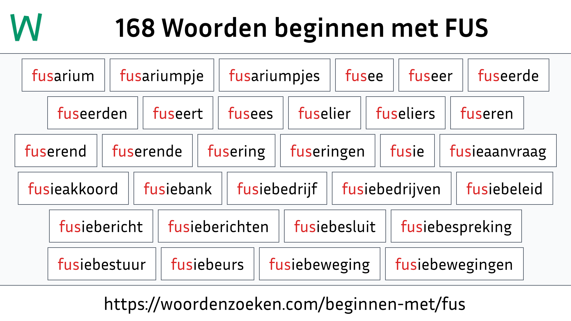 Woorden beginnen met FUS