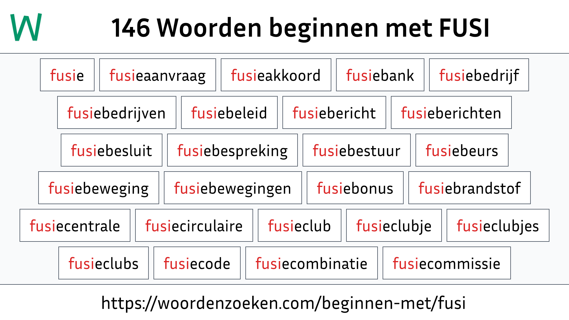 Woorden beginnen met FUSI