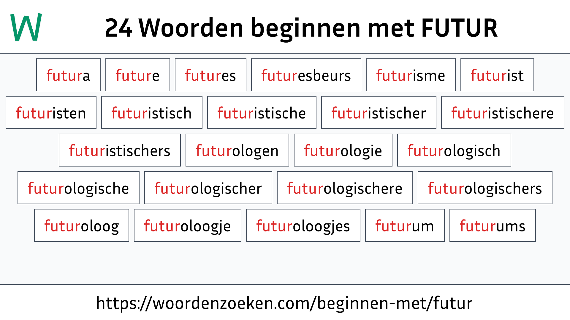 Woorden beginnen met FUTUR