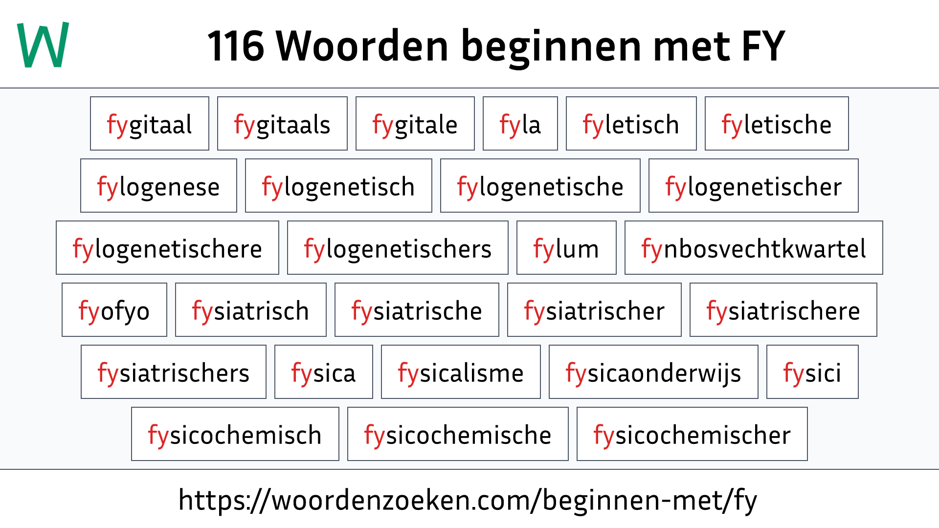 Woorden beginnen met FY