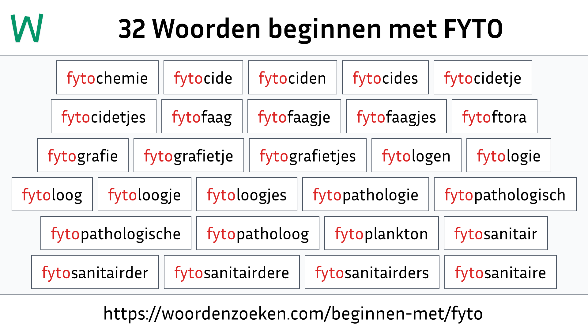 Woorden beginnen met FYTO